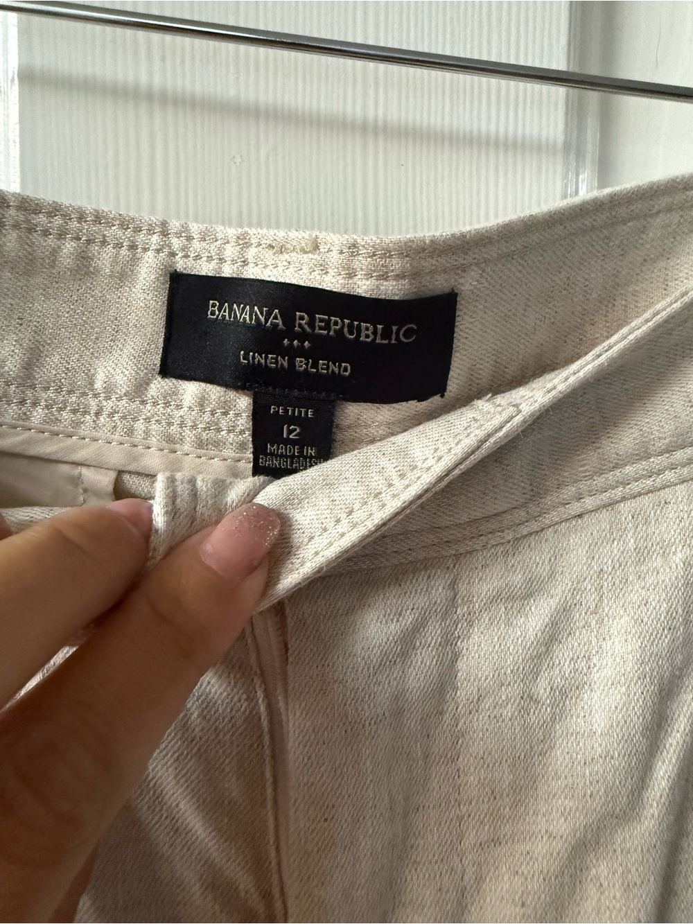 Banana Republic Petite Linen-Blend Pants in Light Neutral